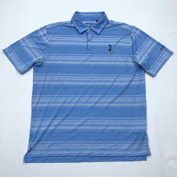 Columbia Other - Columbia Golf UNC Tar Heels Polo Shirt Mens Large Blue Striped Performance